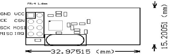 wireless nrf24l01 + 2.4 ghz transceiver modül - 2.4 ghz alıcı verici modül boyutları